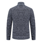 Cardigan Uomo Testurizzato con Zip Integrale e Collo Alto