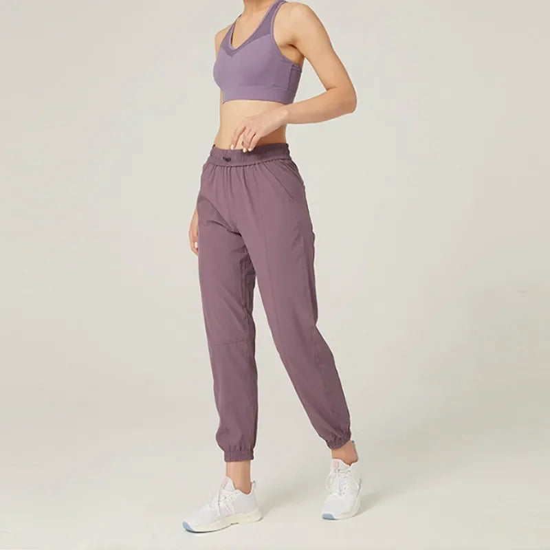 Pantalon jogger léger pour femme - sportif à séchage rapide avec cordon de serrage