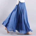 Gonna Maxi Donna Fluida a Linea A con Vita Elasticizzata