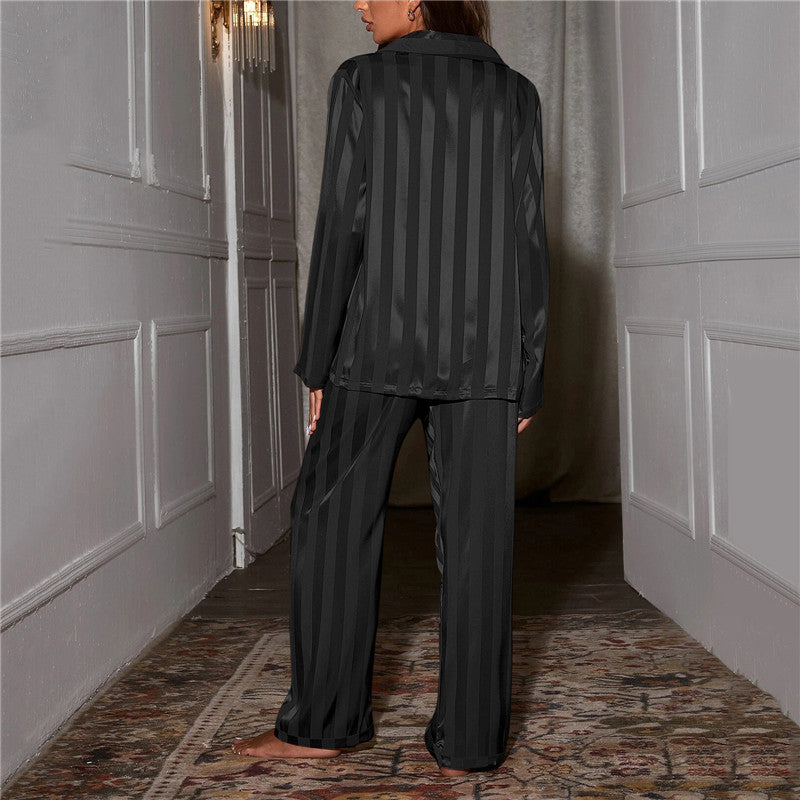 Completo Lounge Donna in Raso con Camicia e Pantaloni