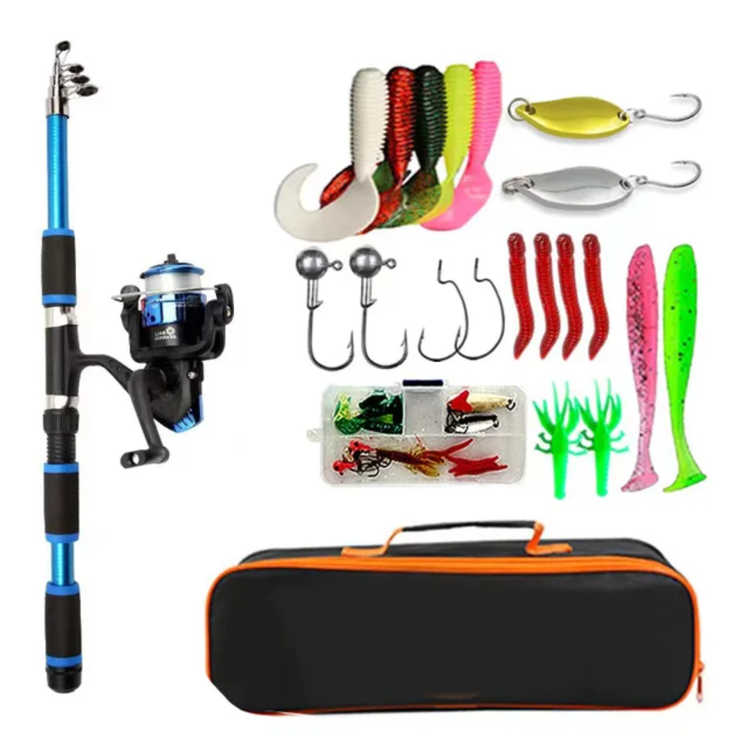 Set di Canna da Pesca Telescopica | Compatto, Leggero e Perfetto per Viaggi e Attività all'Aperto