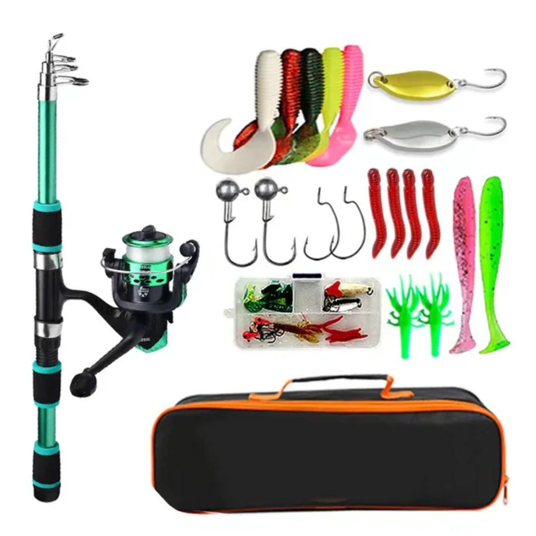 Set di Canna da Pesca Telescopica | Compatto, Leggero e Perfetto per Viaggi e Attività all'Aperto