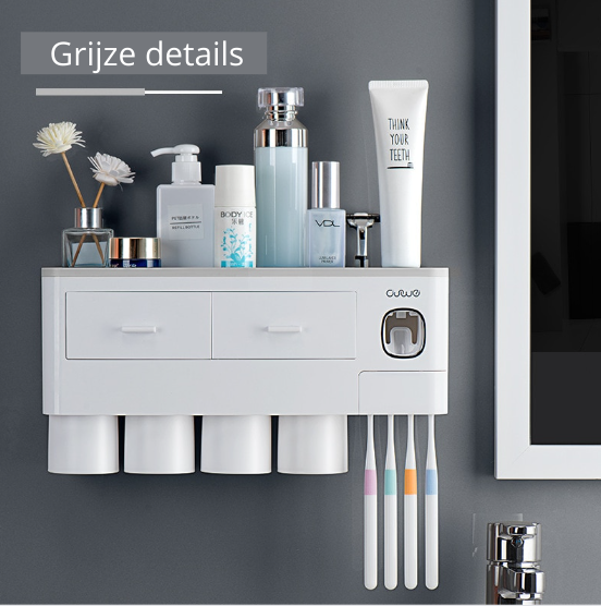 Attrezzatura Intelligente per il Bagno | Include dispenser per dentifricio, porta spazzolini e cassetti per la conservazione