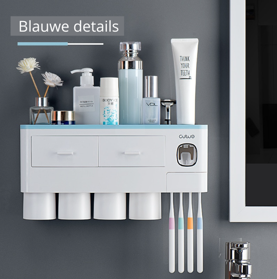Attrezzatura Intelligente per il Bagno | Include dispenser per dentifricio, porta spazzolini e cassetti per la conservazione