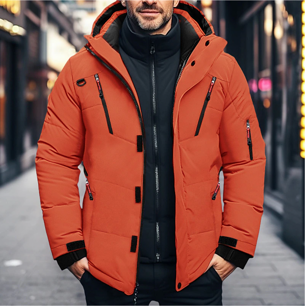 Parka invernale impermeabile da uomo con cappuccio – Veste matelassée chaude avec plusieurs poches
