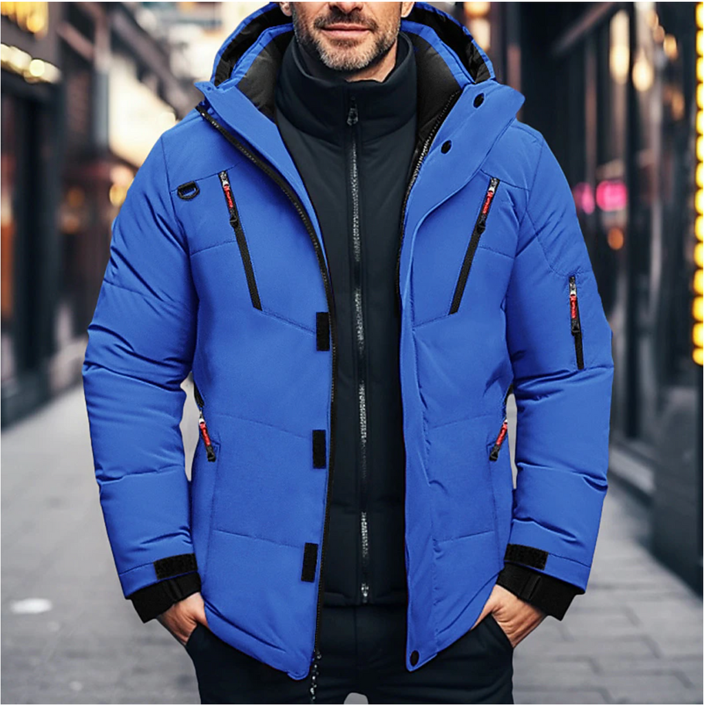 Parka invernale impermeabile da uomo con cappuccio – Veste matelassée chaude avec plusieurs poches