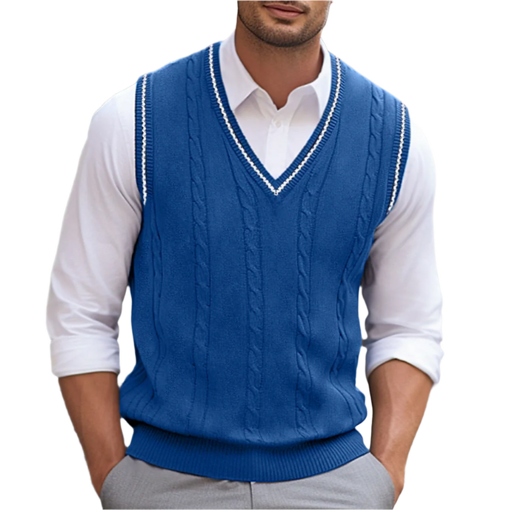 Gilet Uomo Leggero in Maglia con Scollo a V
