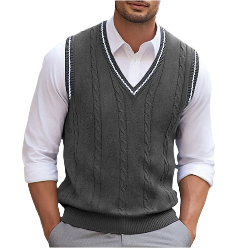 Gilet Uomo Leggero in Maglia con Scollo a V
