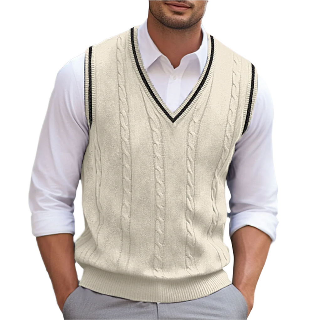 Gilet Uomo Leggero in Maglia con Scollo a V