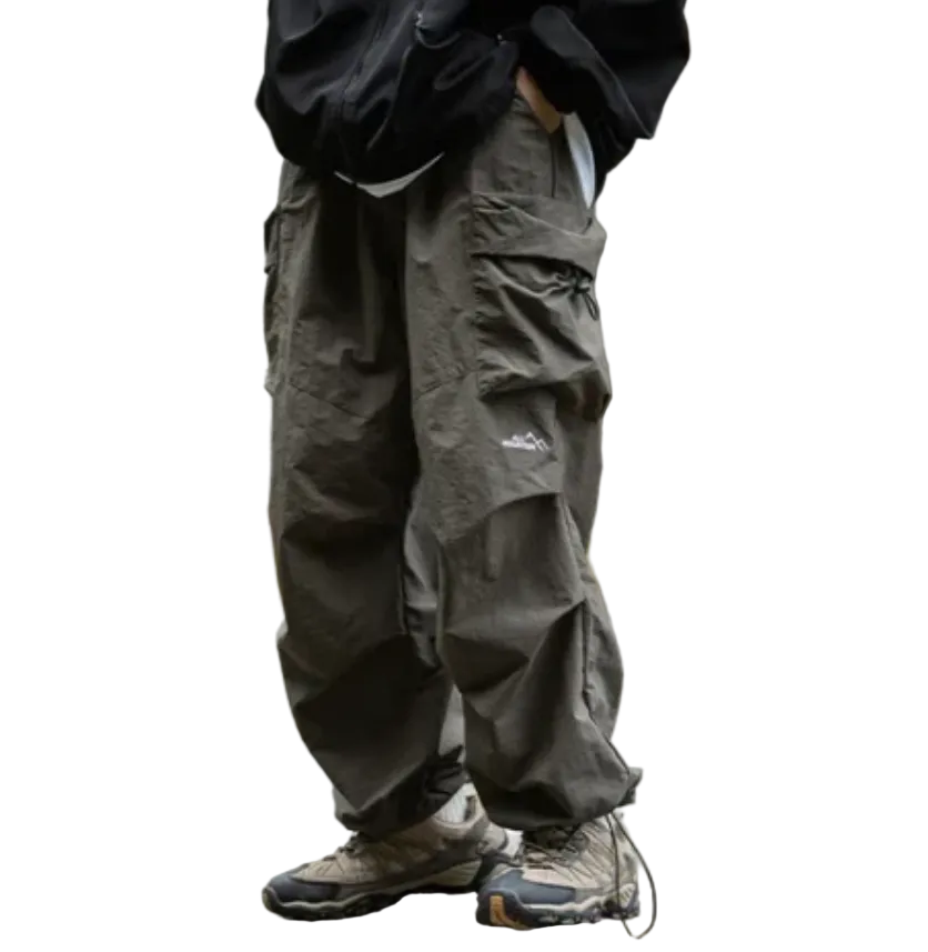 Pantalones cargo impermeables para hombre - corte holgado con múltiples bolsillos