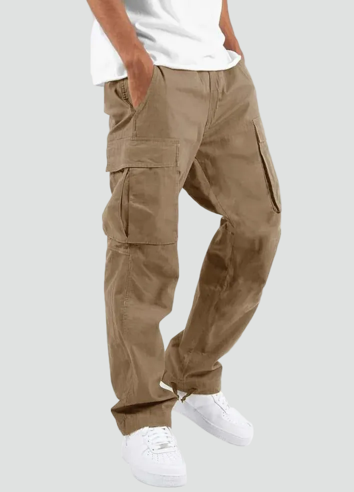 Pantalon cargo homme décontracté - coupe décontractée avec poches utilitaires