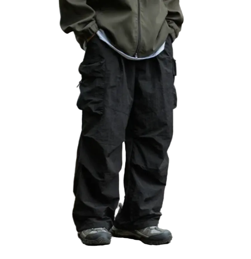 Pantalones cargo impermeables para hombre - corte holgado con múltiples bolsillos