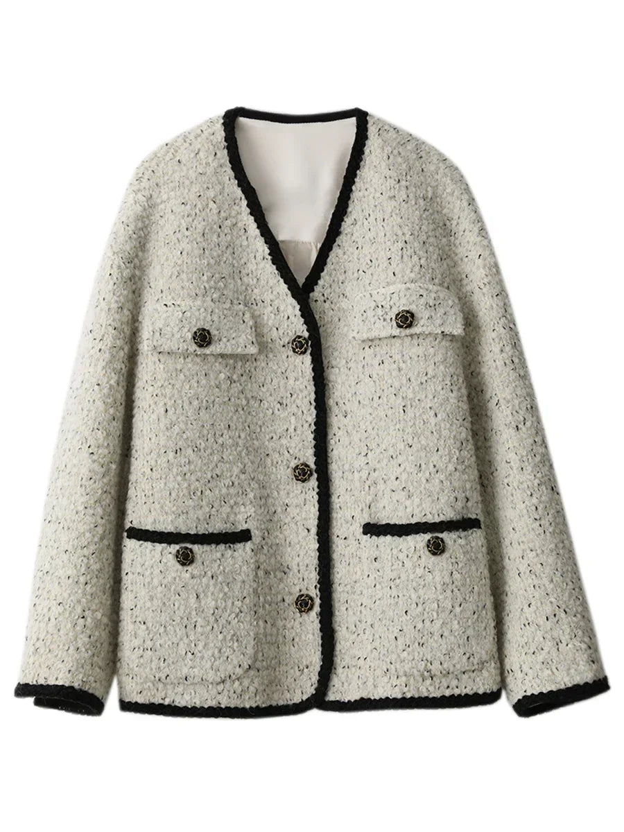 Chaqueta de mujer de punto 100% lana