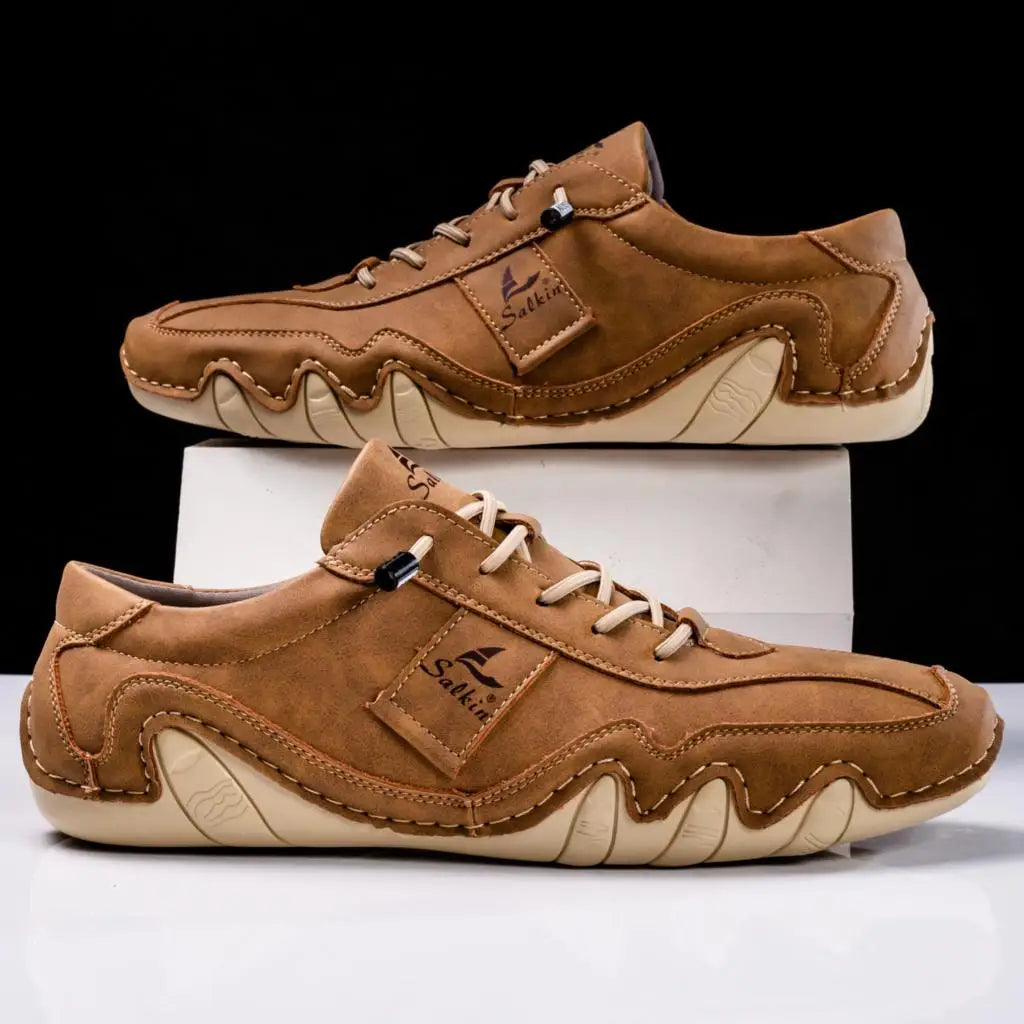 Sneakers Uomo Artigianali in Vera Pelle con Suola Ondulata