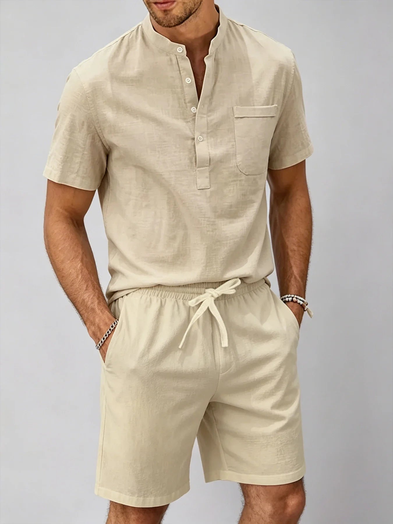 Completo Elegante in Cotone e Lino da Uomo – Freschezza, Comfort e Stile Estivo