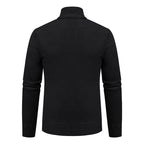 Cardigan Uomo Testurizzato con Zip Integrale e Collo Alto