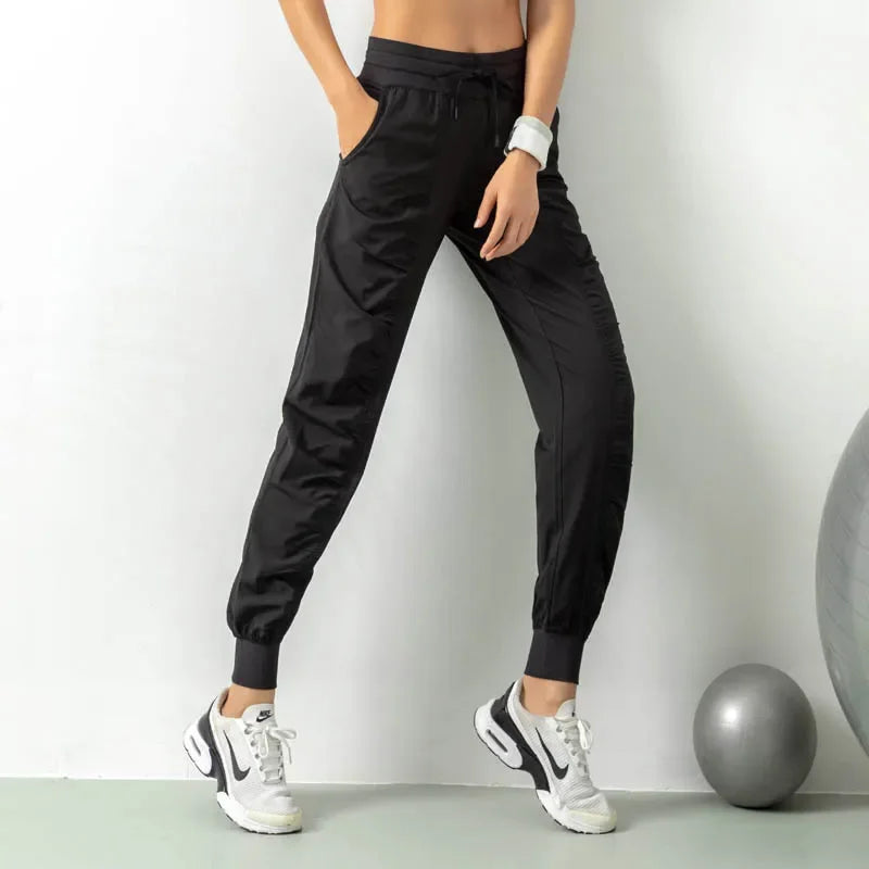 Pantalon jogger léger pour femme - sportif à séchage rapide avec cordon de serrage
