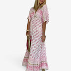Abito Lungo da Donna ANFINITE con Scollo a V e Nappine