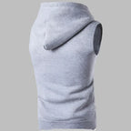Gilet Uomo con Cappuccio e Zip – Felpa Smanicata Leggera e Casual