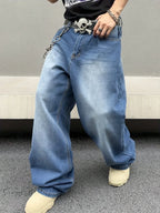 Jean baggy homme à jambe large - denim streetwear imprimé