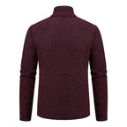 Cardigan Uomo Testurizzato con Zip Integrale e Collo Alto