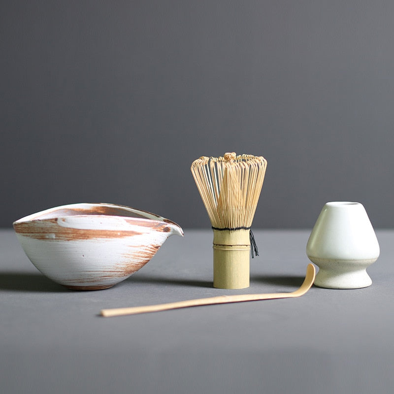 Set di Matcha 4 Pezzi | Bambù e Ceramica Premium