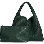 Bolso de mujer trenzado de ecopiel con neceser