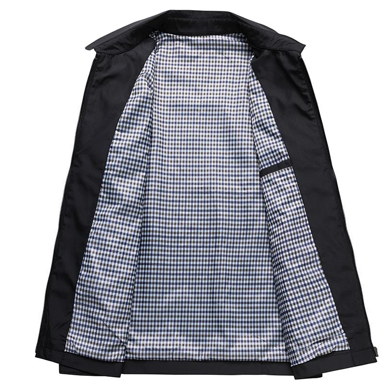 Veste de pluie imperméable et légère pour homme - Élégante avec col et fermeture éclair