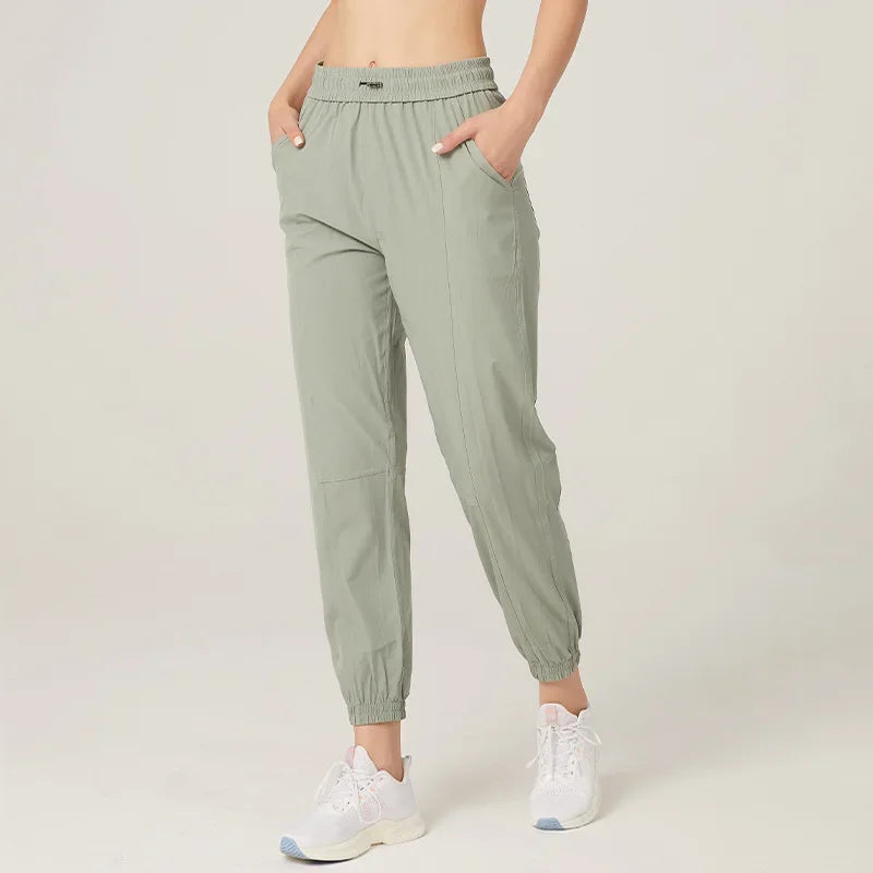 Pantalon jogger léger pour femme - sportif à séchage rapide avec cordon de serrage