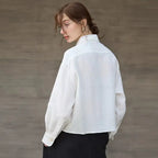 Chemise courte oversize pour femme, 100 % lin