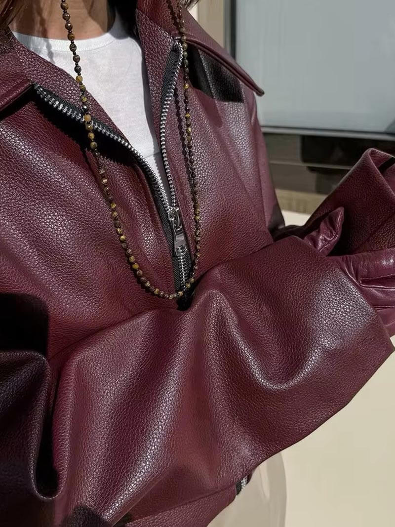 Giacca Biker Donna Oversize in Ecopelle