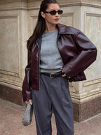 Giacca Biker Donna Oversize in Ecopelle
