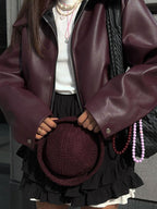 Giacca Biker Donna Oversize in Ecopelle