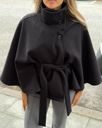 Mantella Donna con Collo Alto e Cintura