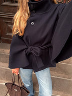 Mantella Donna con Collo Alto e Cintura