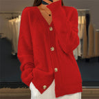 Cardigan pour femme torsadé à boutons - Doux et élégant avec col en V