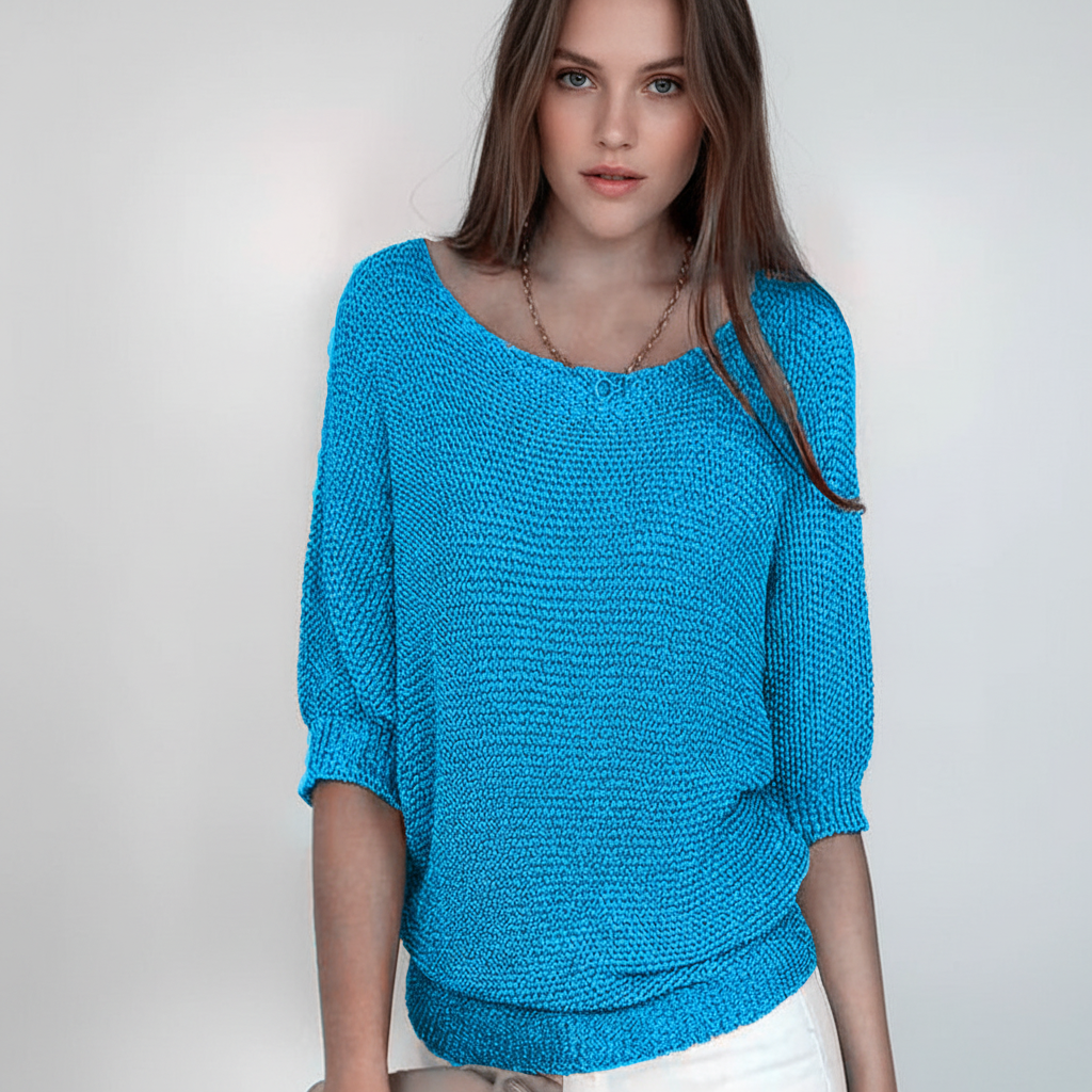 Suéter oversize de mujer de punto suave – escote amplio y mangas murciélago