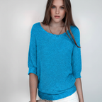 Suéter oversize de mujer de punto suave – escote amplio y mangas murciélago