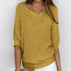 Suéter oversize de mujer de punto suave – escote amplio y mangas murciélago