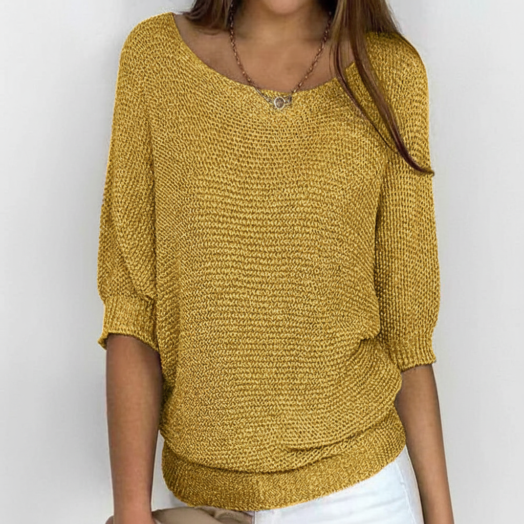 Pull femme oversize en maille douce - Encolure large et manches chauve-souris