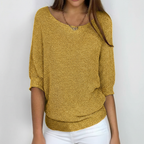 Suéter oversize de mujer de punto suave – escote amplio y mangas murciélago