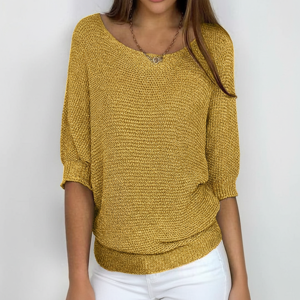Pull femme oversize en maille douce - Encolure large et manches chauve-souris