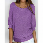 Suéter oversize de mujer de punto suave – escote amplio y mangas murciélago