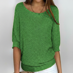 Suéter oversize de mujer de punto suave – escote amplio y mangas murciélago