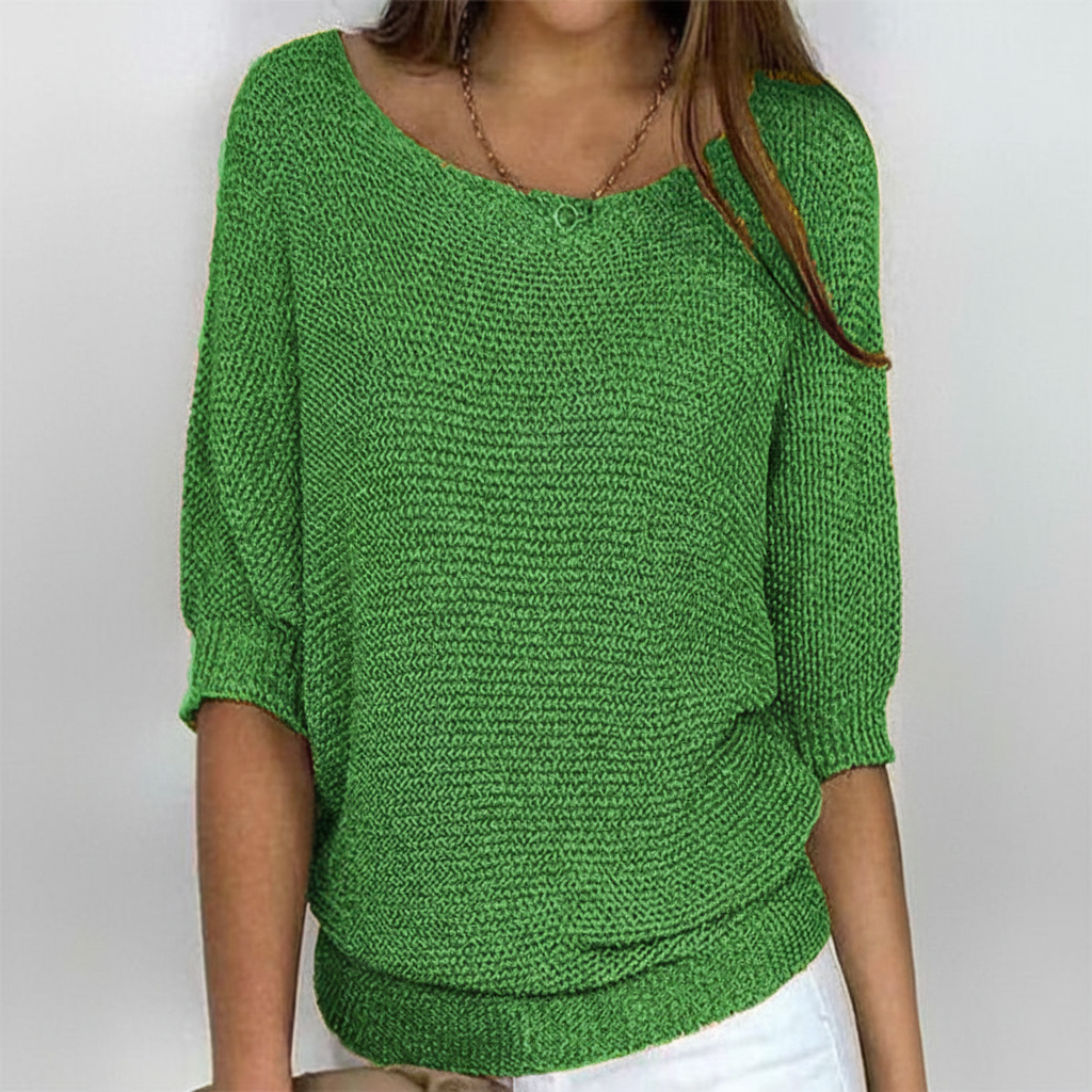 Pull femme oversize en maille douce - Encolure large et manches chauve-souris