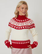 ANFINITE – Maglione di Natale per Donne – Con Motivo a Cuori – Per Donne