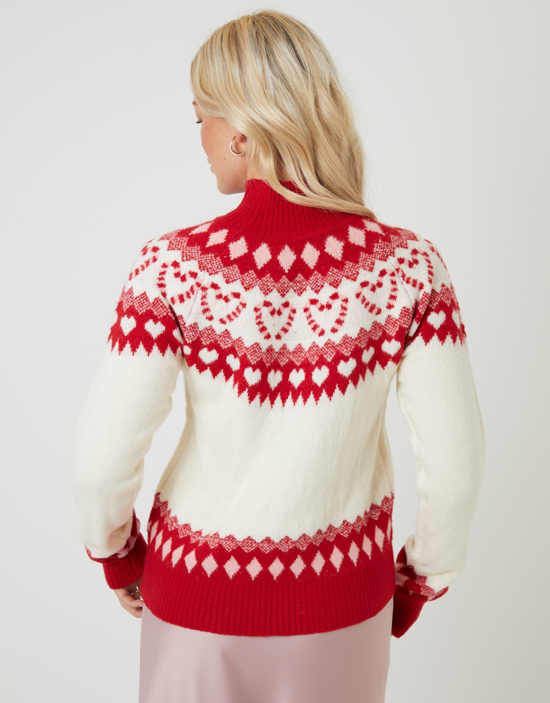 ANFINITE – Maglione di Natale per Donne – Con Motivo a Cuori – Per Donne