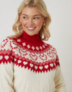ANFINITE – Maglione di Natale per Donne – Con Motivo a Cuori – Per Donne