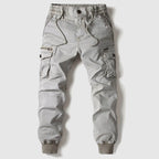 Pantalones cargo jogger para hombre con múltiples bolsillos y cintura elástica