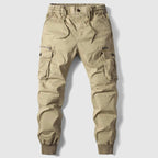 Pantalones cargo jogger para hombre con múltiples bolsillos y cintura elástica